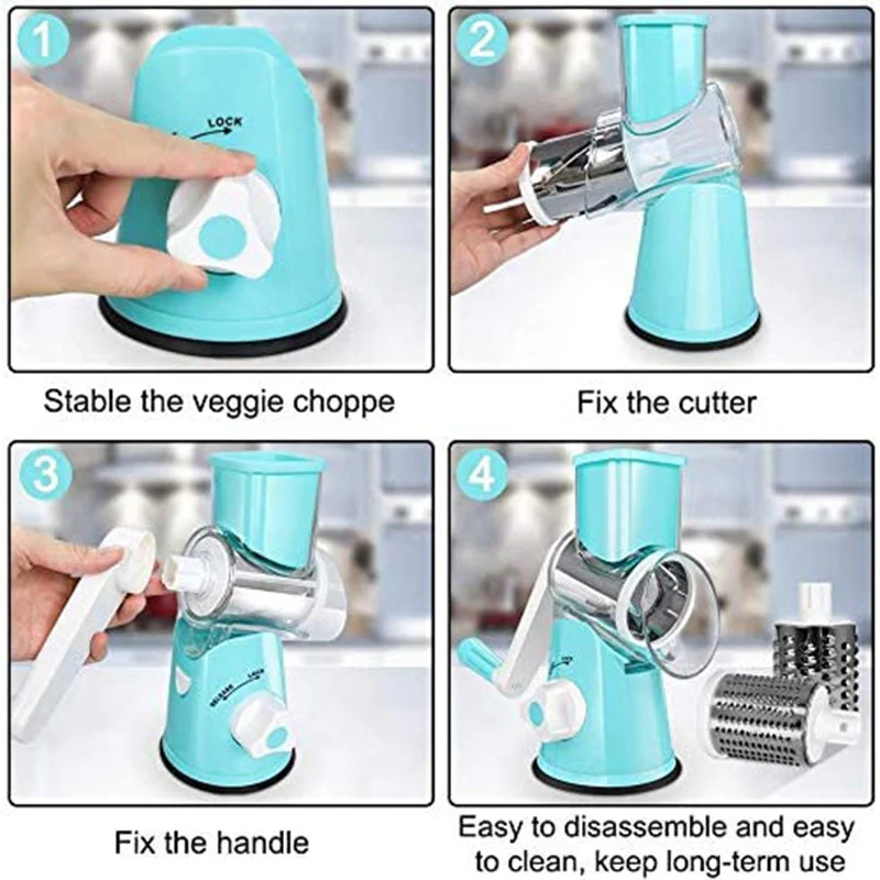 Manual Vegetable Cutter Slicer Kitchen Vegetable Chopper Round Slicer Graters Cheese Shredder