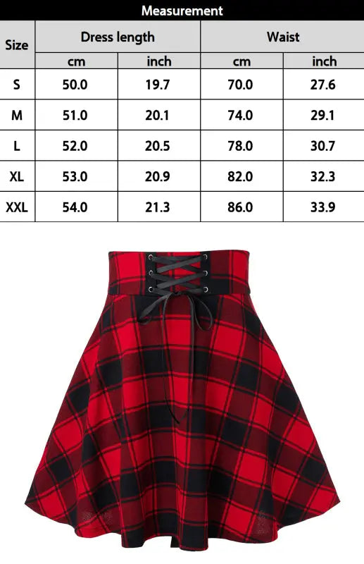 A-Line Plaid Print Mini Skirt