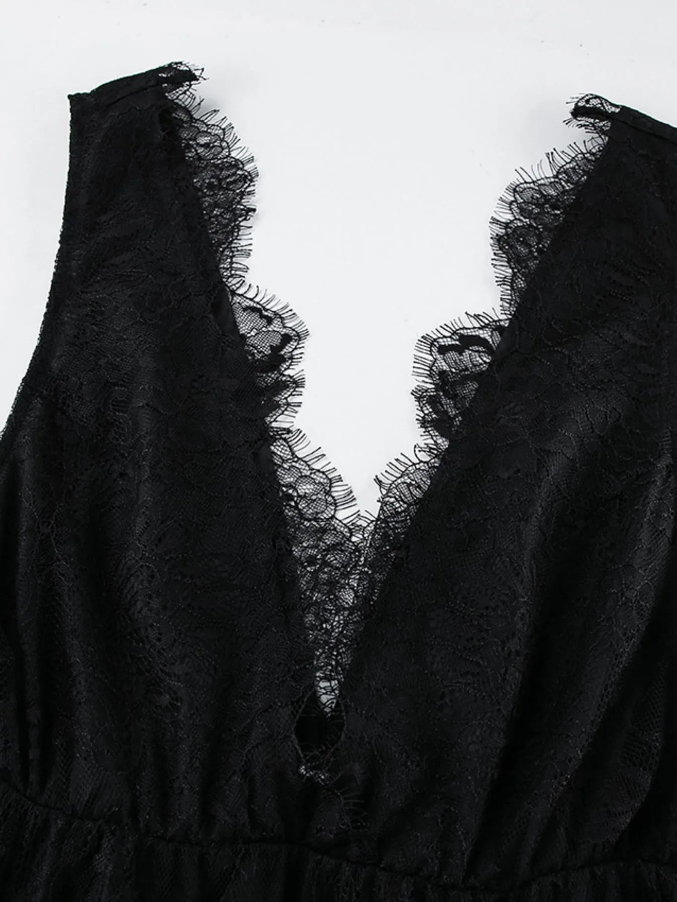 Lace Deep V-Neck Maxi Dress