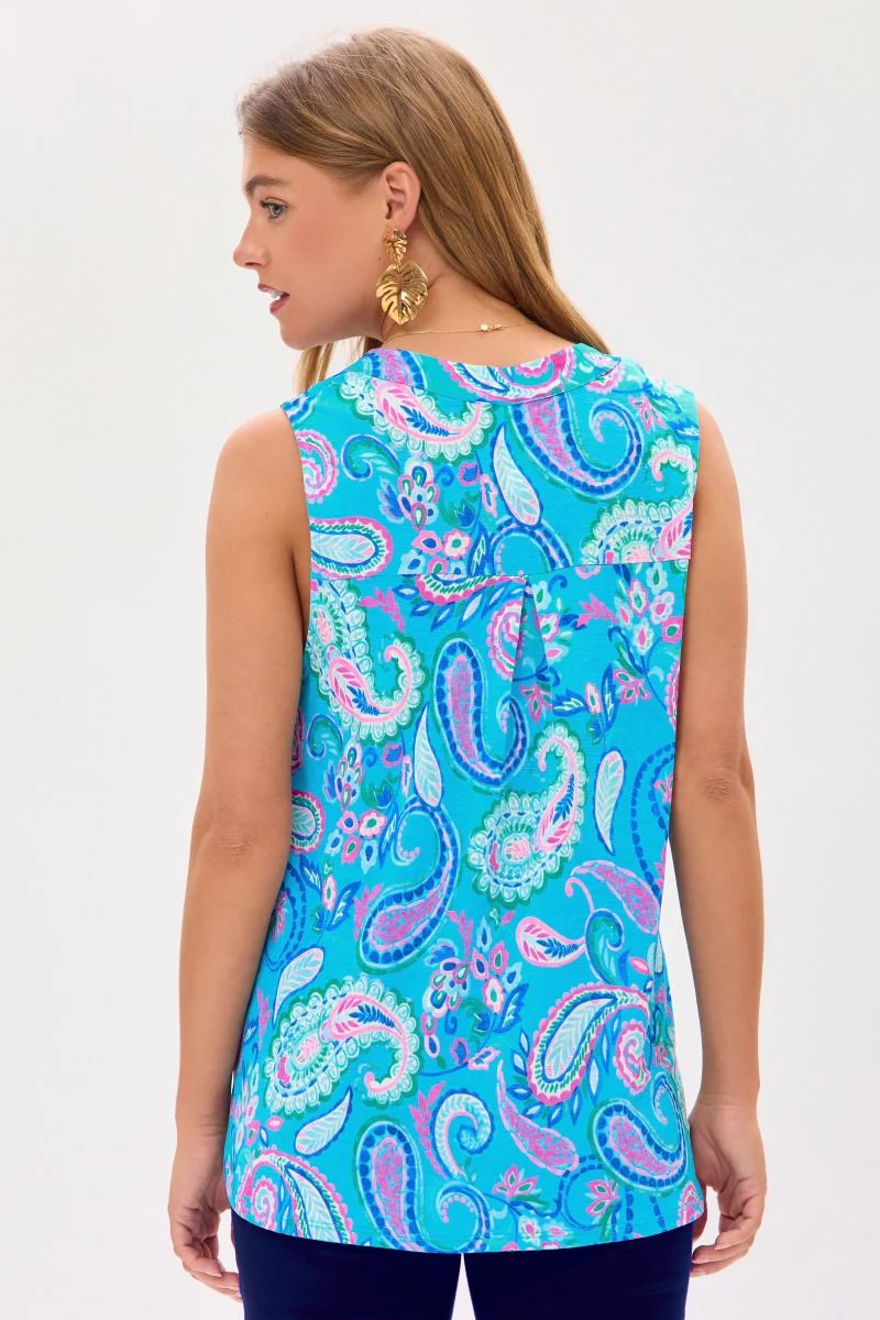 Dear Scarlett Tank Top in Paisley Aqua