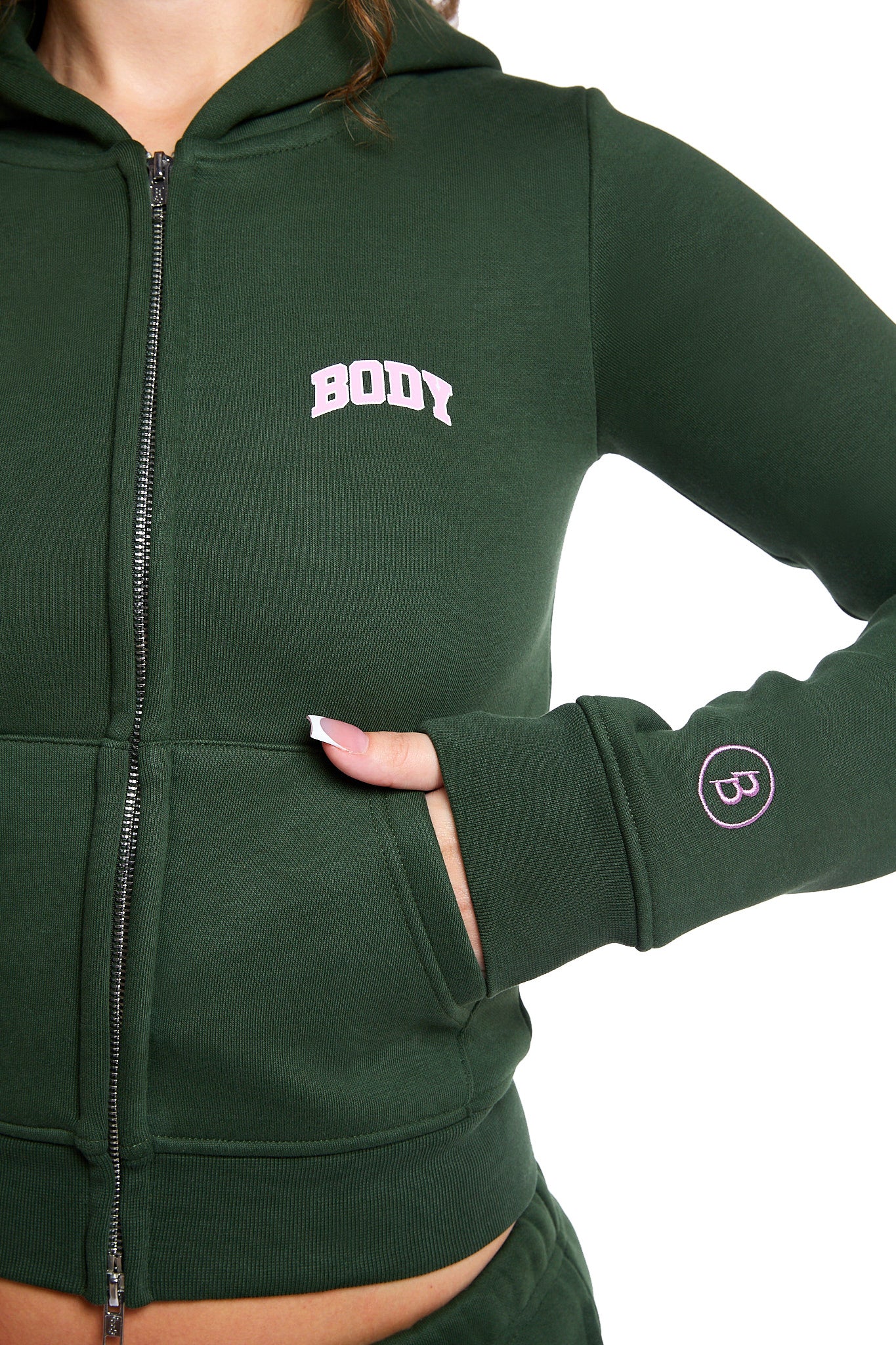 BACKSHOT HOODIE 2.0 (FOREST GREEN/PINK)