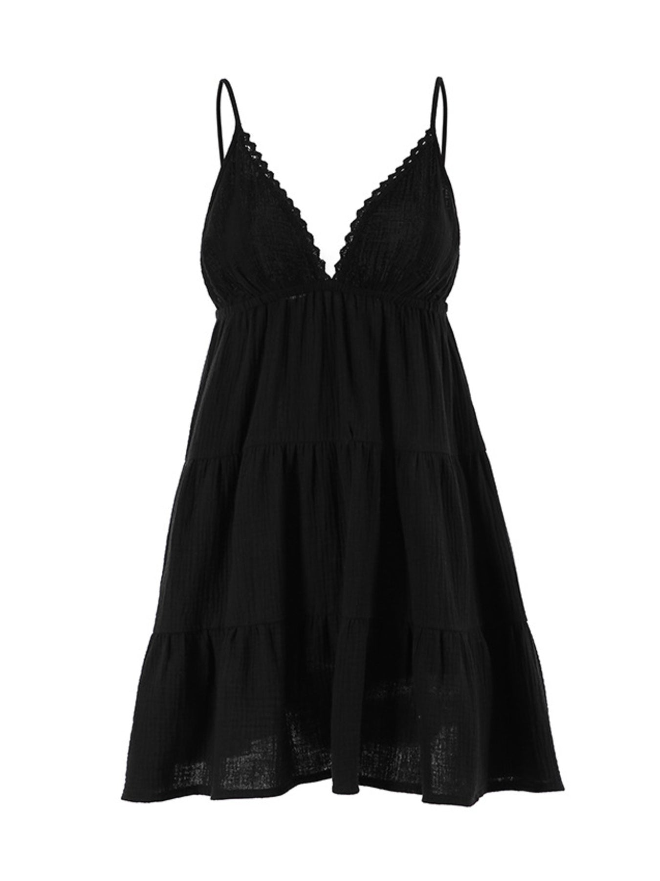 V-Neck Tiered Mini Dress