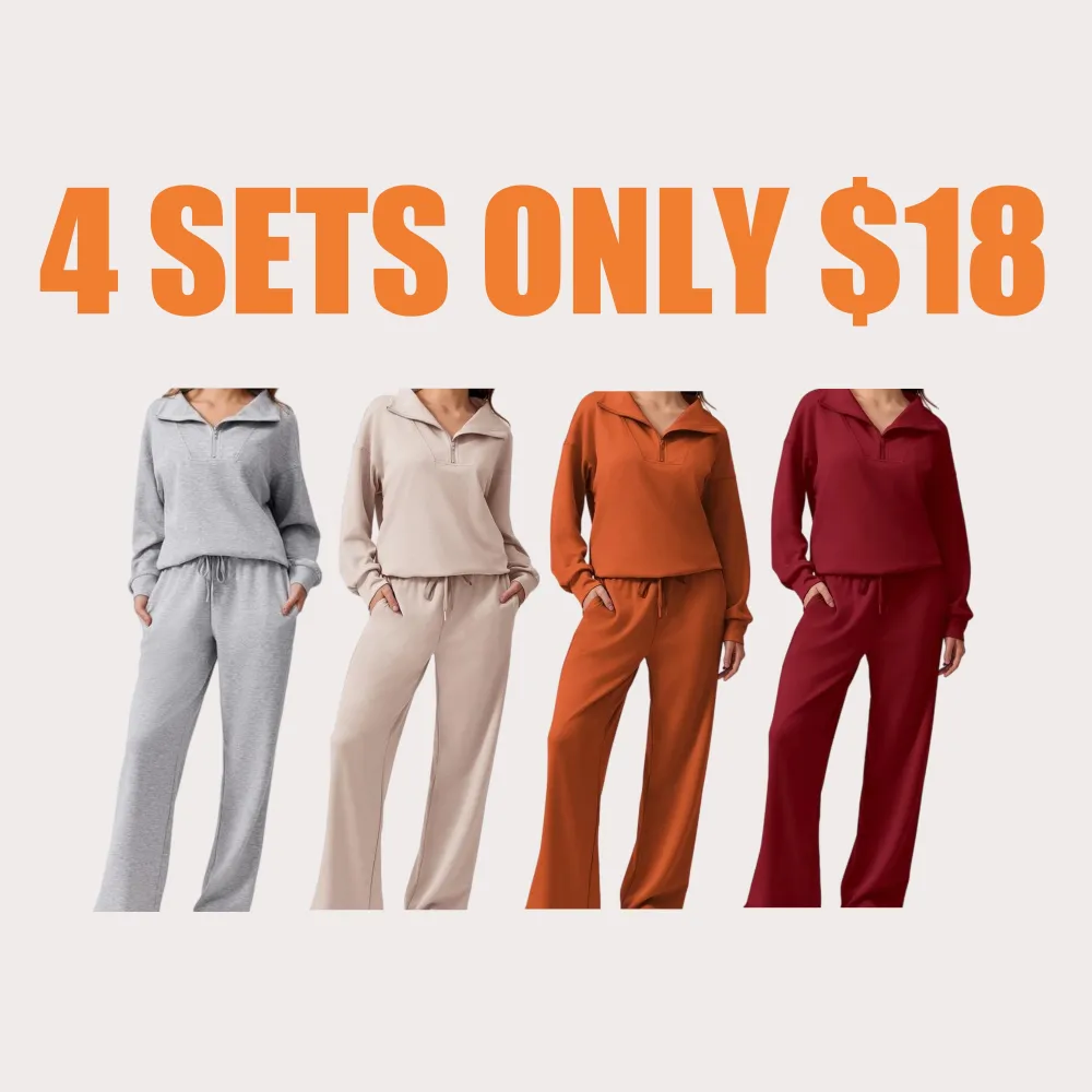 Women's 2-Piece Lounge Set – Half-Zip Pullover & Jogger Pants