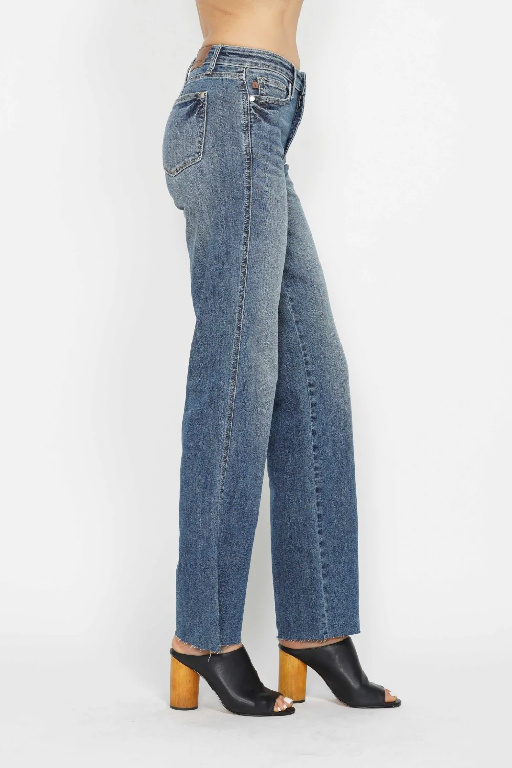 Blue Full Size Tummy Control Straight Jeans