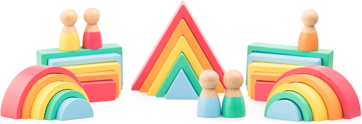 Rainbow Wooden Blocks Set