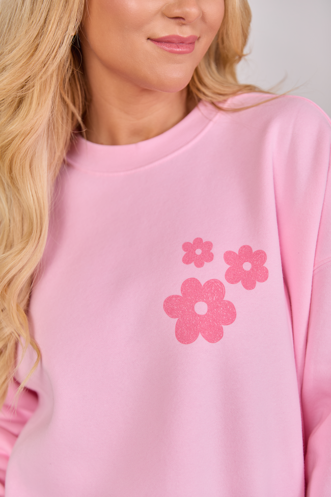 Look For The Good Light Pink Graphic Sweatshirt