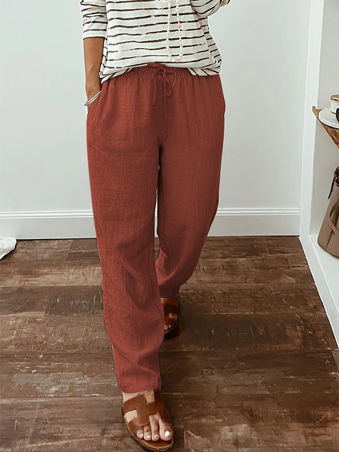 Women's Cotton And Linen Casual Pants