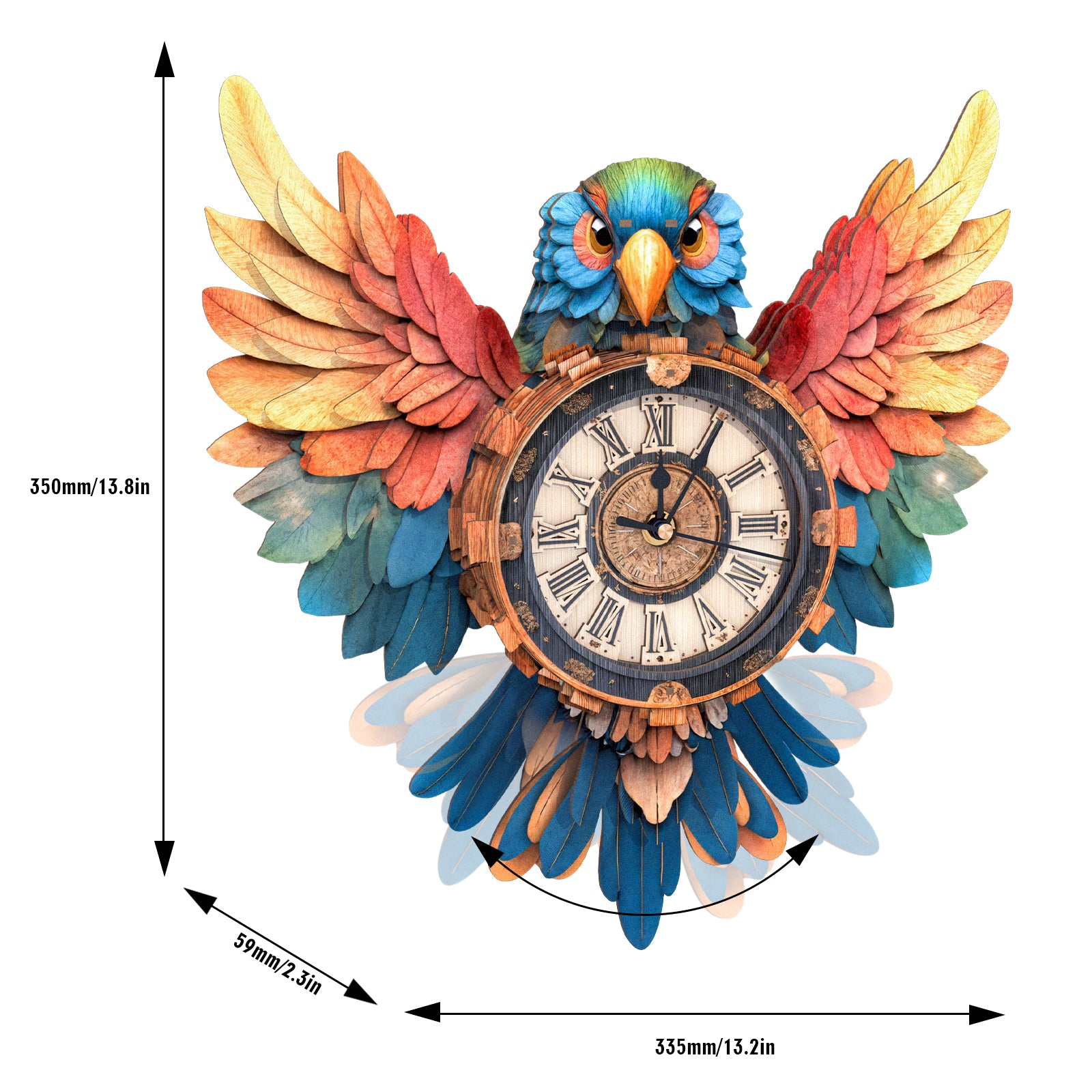 Parrot â€“ DIY Wooden Clock, 3D Puzzle Craft Kit