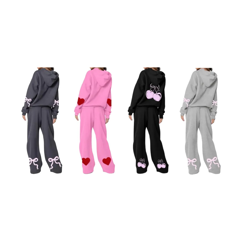 Women’s 2-Piece Lounge Set – Hoodie & Wide Leg Sweatpants