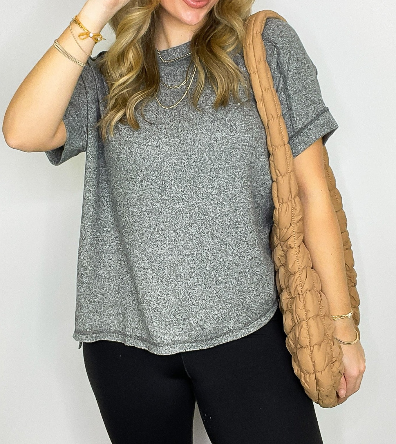 Sunday Muse Melange High Low Tee