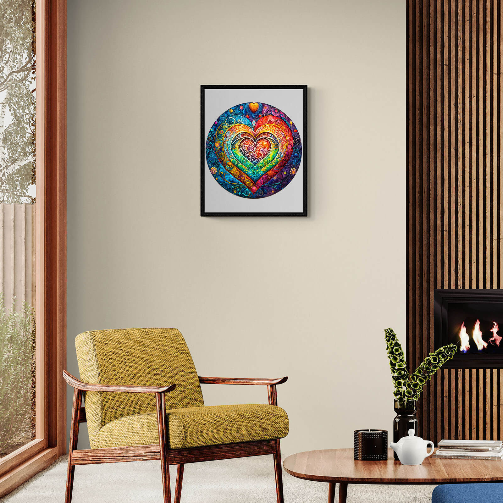 Mandala Heart Wooden Jigsaw Puzzle