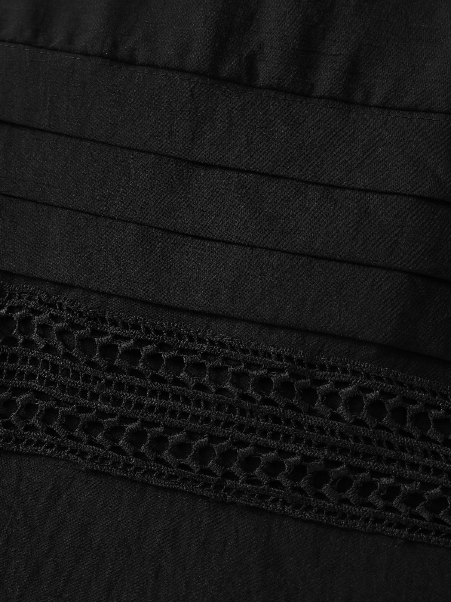 Lace Trim Sheer Button Placket Midi Dress