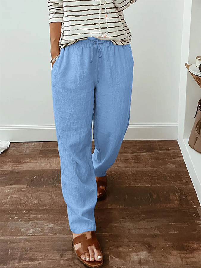 Women's Cotton And Linen Casual Pants