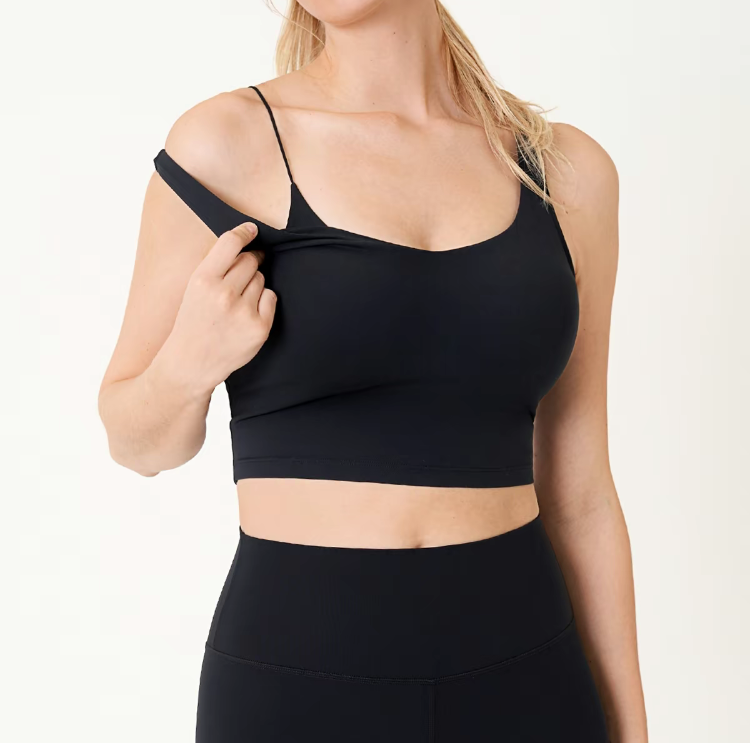 V Neck Nursing Crop Tank Top – Soft Maternity Bra for Breastfeeding & Sleep