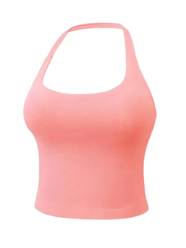 Women's Solid Removable Chest Pad Sports Tank Top