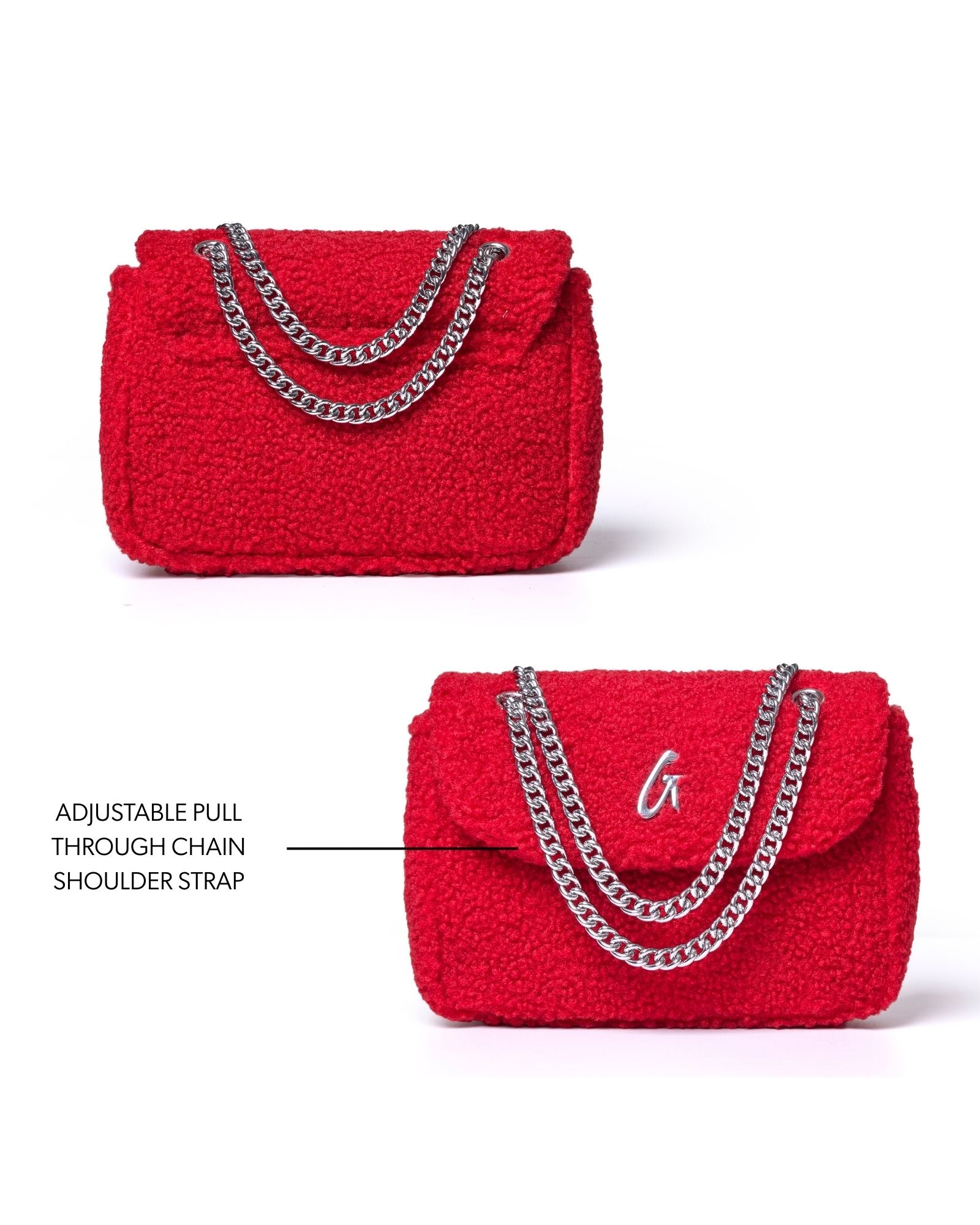 MINI TEDDY FLAP BAG - RED