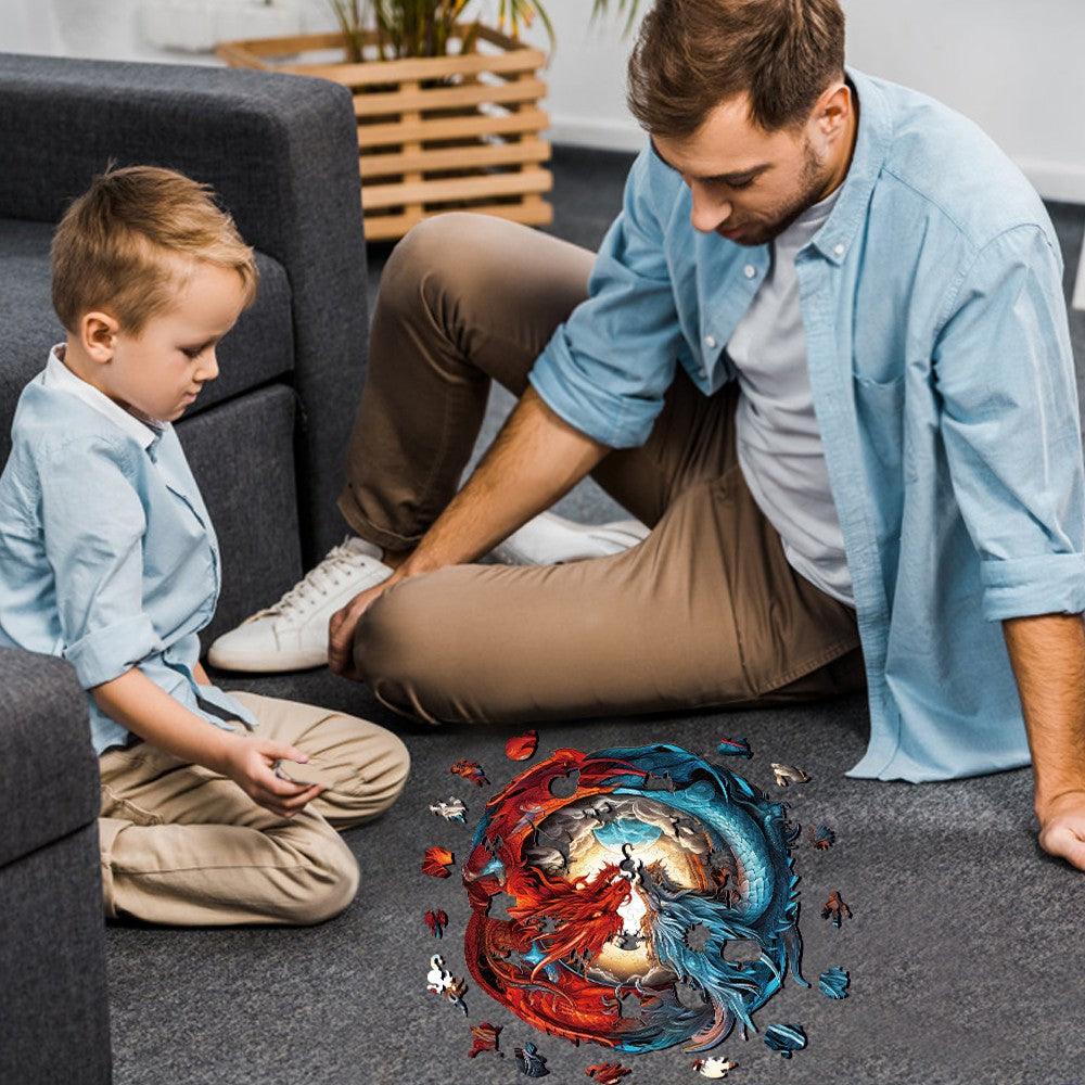 Yin-Yang Dragon Wooden Jigsaw Puzzle