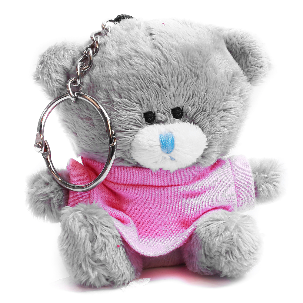 Grey Qbeba Bear keychain with Tee 4inch