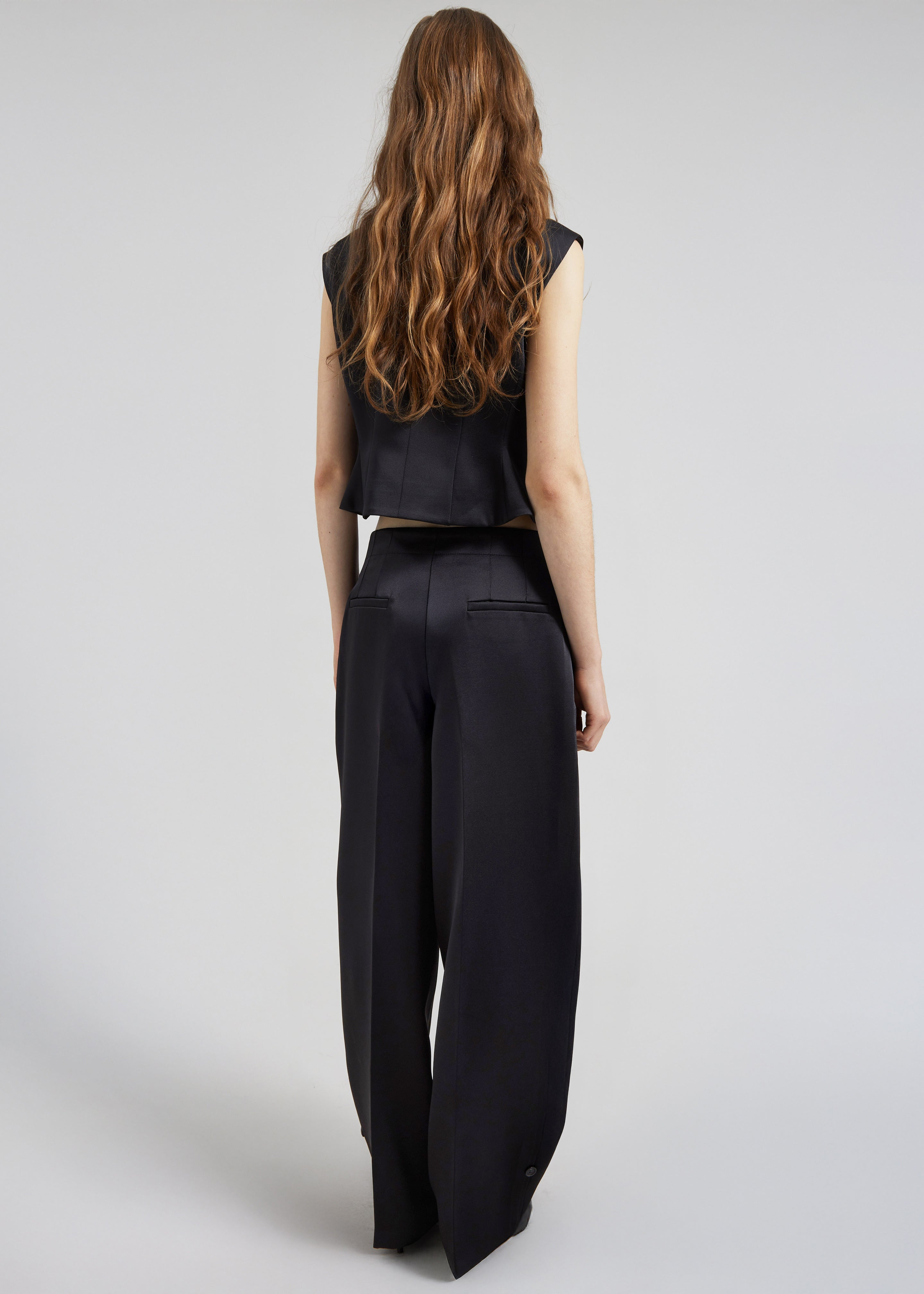 Rui Satin Trousers - Black