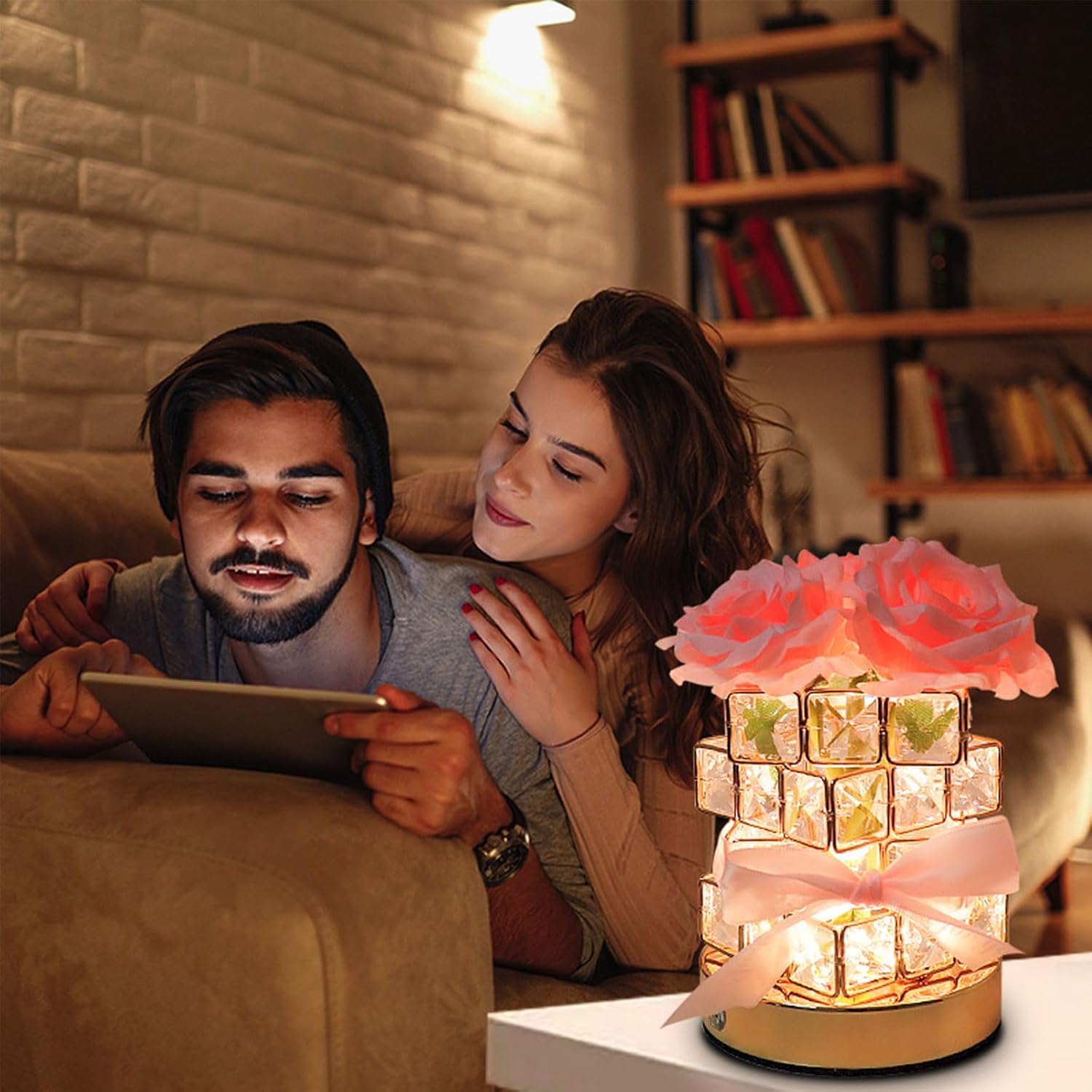 Rose Crystal Table Lamp