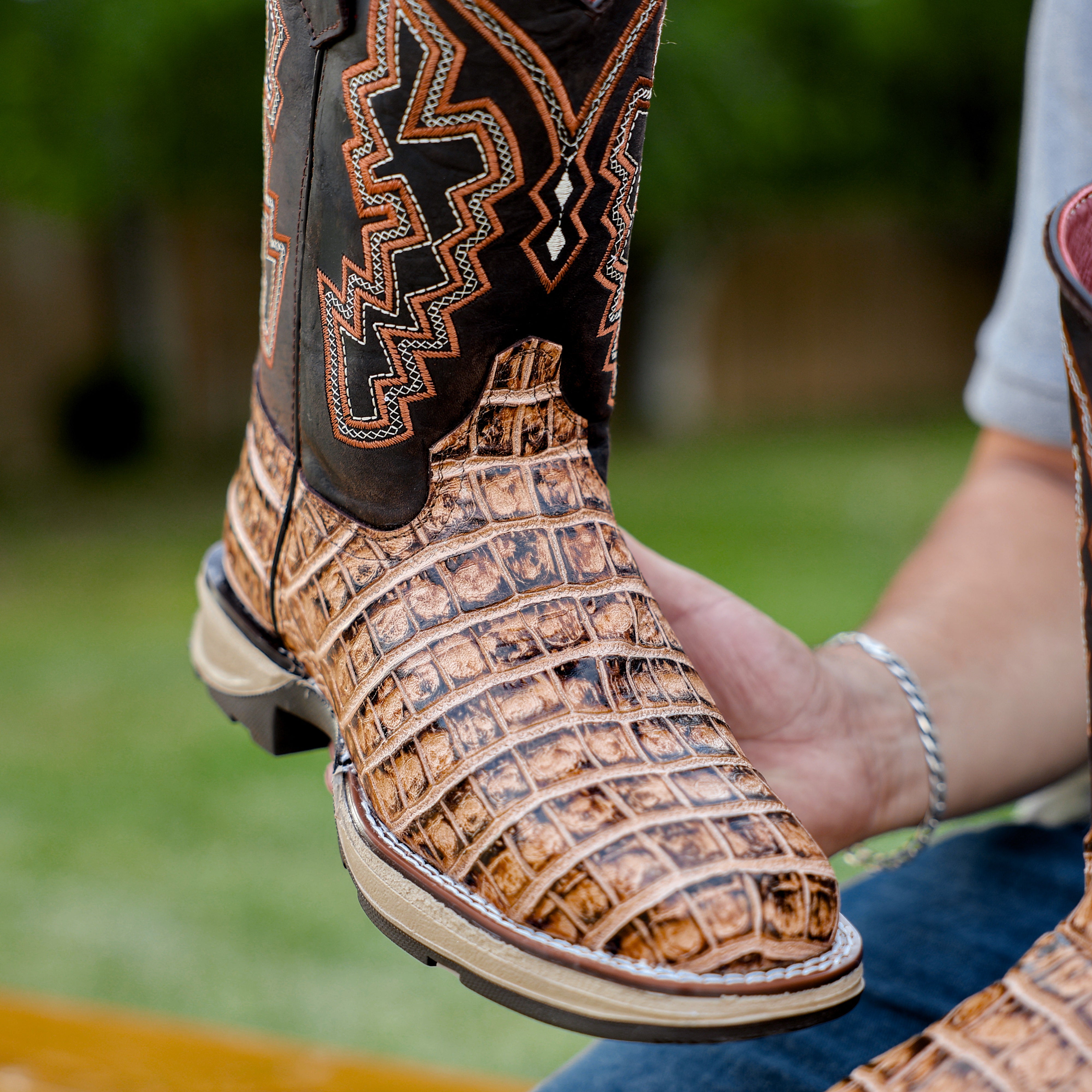 Orix Caiman Belly Leather Boots With 3D Lightweight Sole - Composite Toe