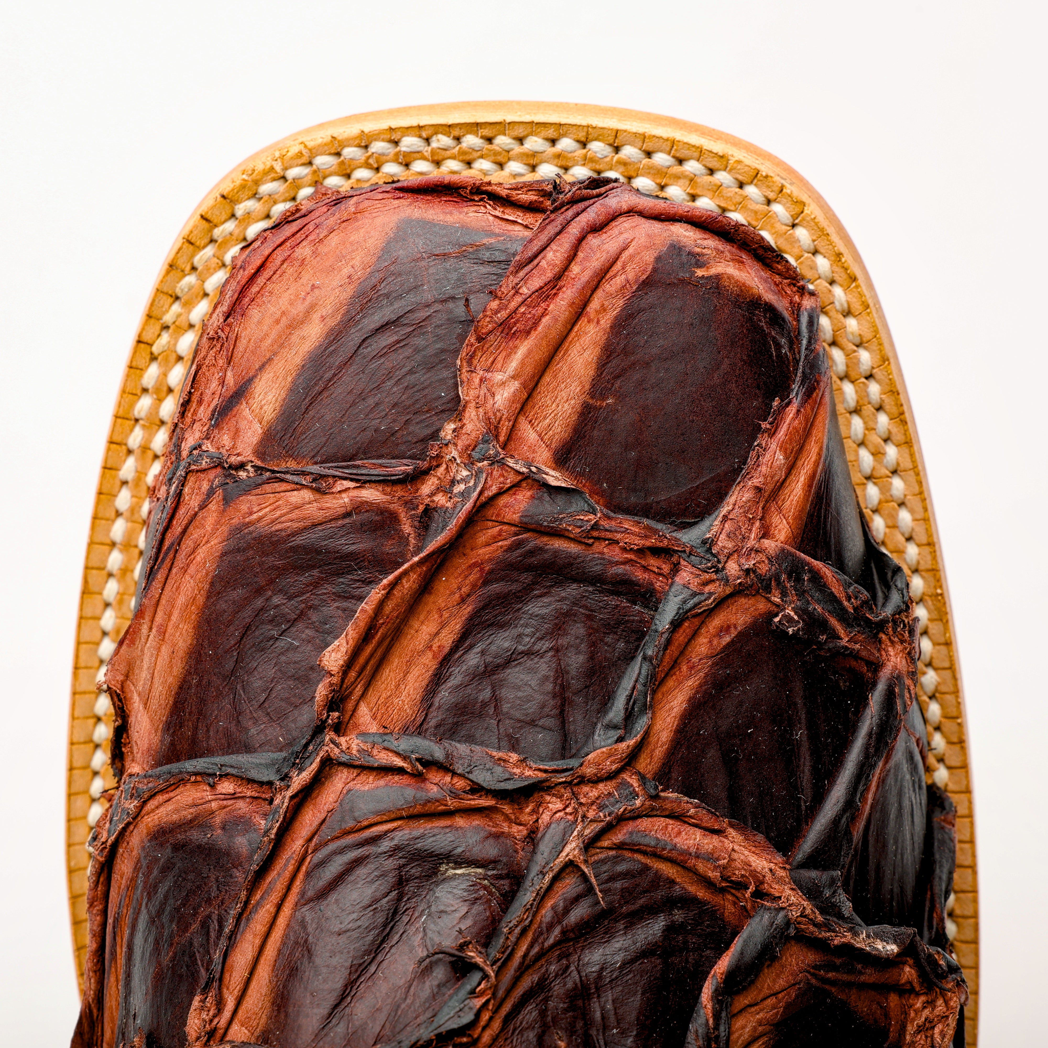 Rustic Brown GENUINE Pirarucu Boots - Square Toe