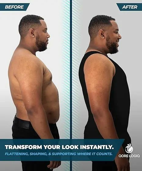 Men’s Compression Shapewear Shirt (Tall Fit) – Tummy Control Slimming Undershirt | Seamless Body Shaper for Gym & Daily Wear Menswear