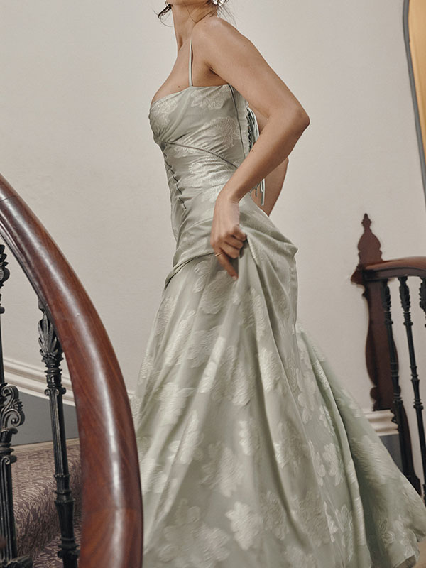 Flower Printed Sleeveless Spaghetti Neck Vacation Maxi Dresses