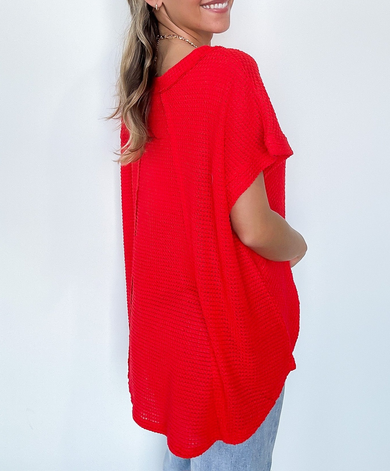 Free Flow Raw Edge Knit Top