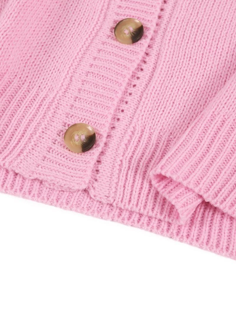 Women’s Cozy Knit Cardigan & Wide-Leg Pants Set – Relaxed Button-Up Lounge Outfit