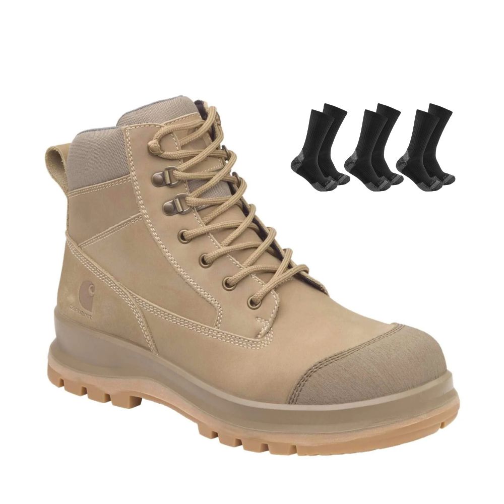CHT Special Offer Detroit 6 Inch Safety Boots F702923 Pack - Detroit Composite Toe S3 Zip Safety Boots + 3 Pack CHT Socks