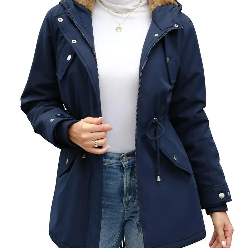 🌦️ Women’s Fleece Thicken Waterproof Rain Jacket