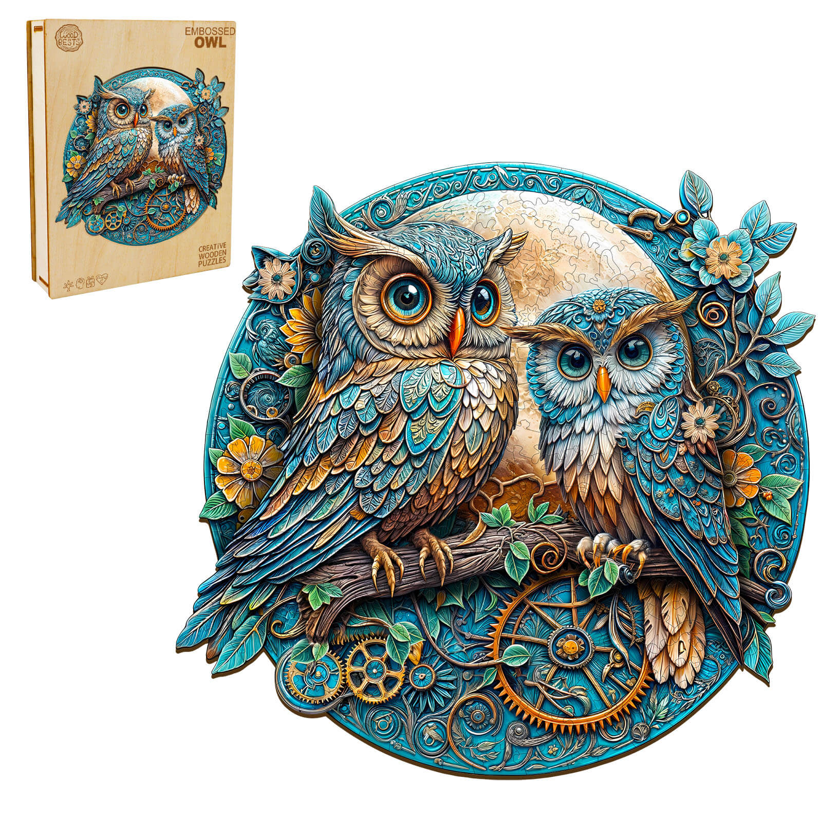 Embossed Owl Wooden Jigsaw Puzzle
