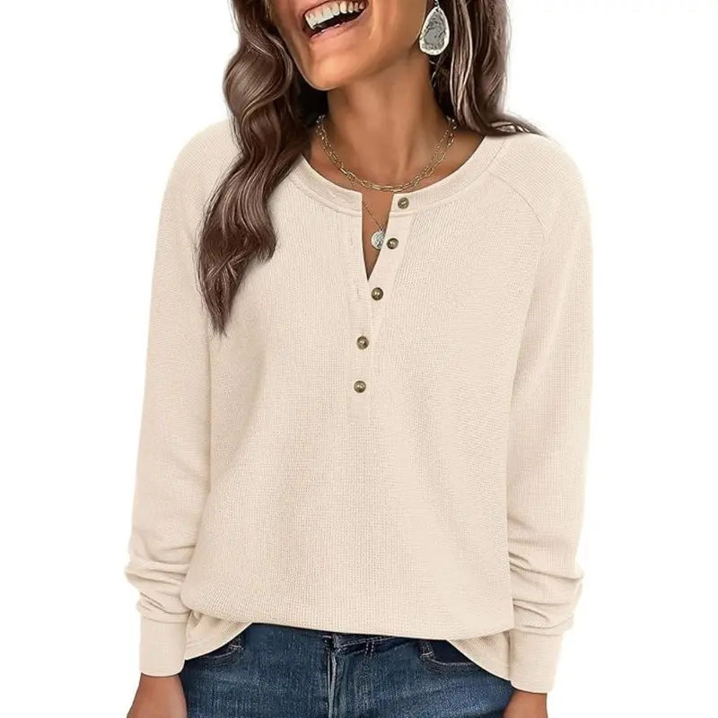 Women's Everyday Henley Long Sleeve Tee