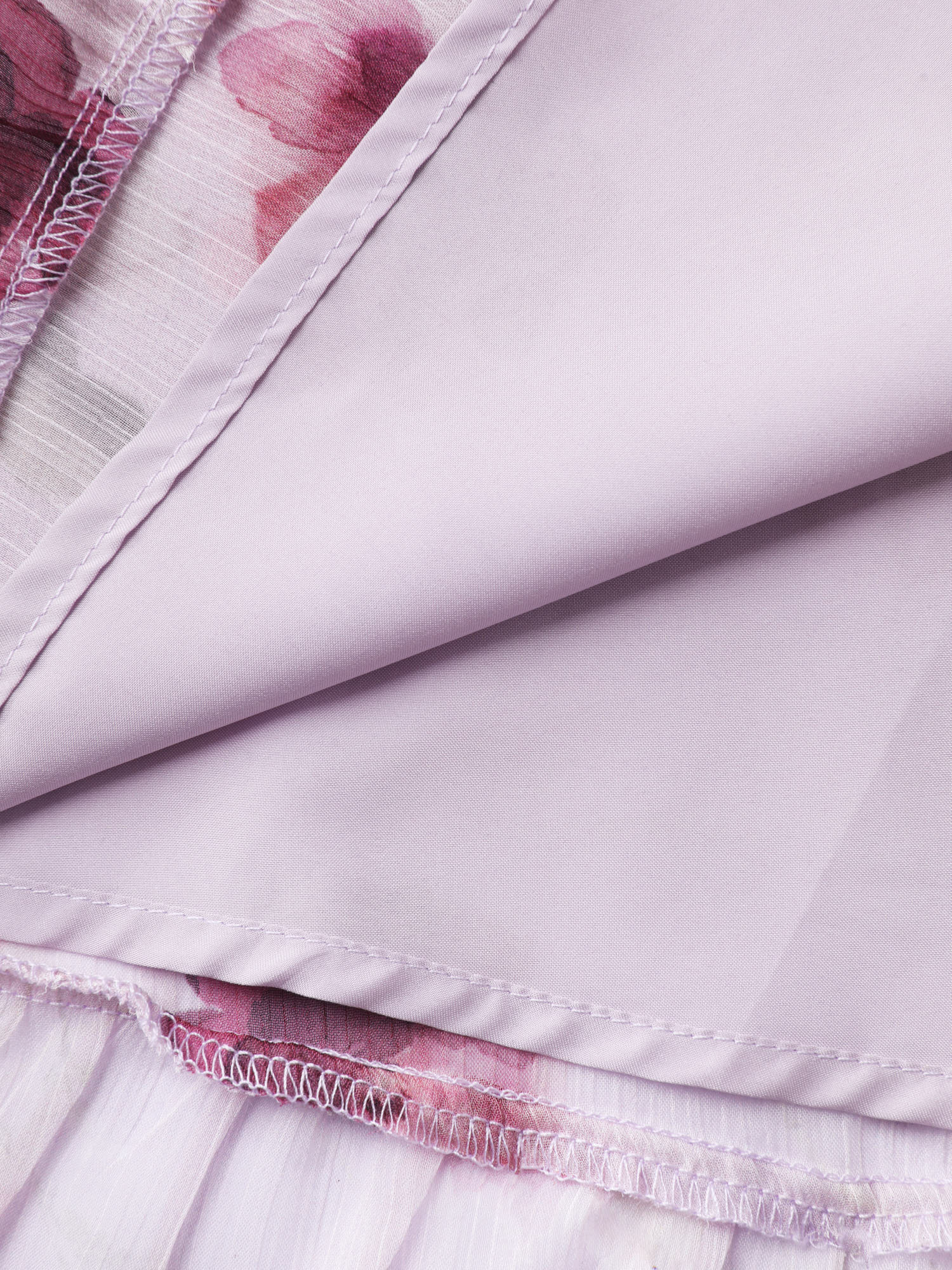 Floral Print Pockets Shirred Mock Neck Maxi Dress