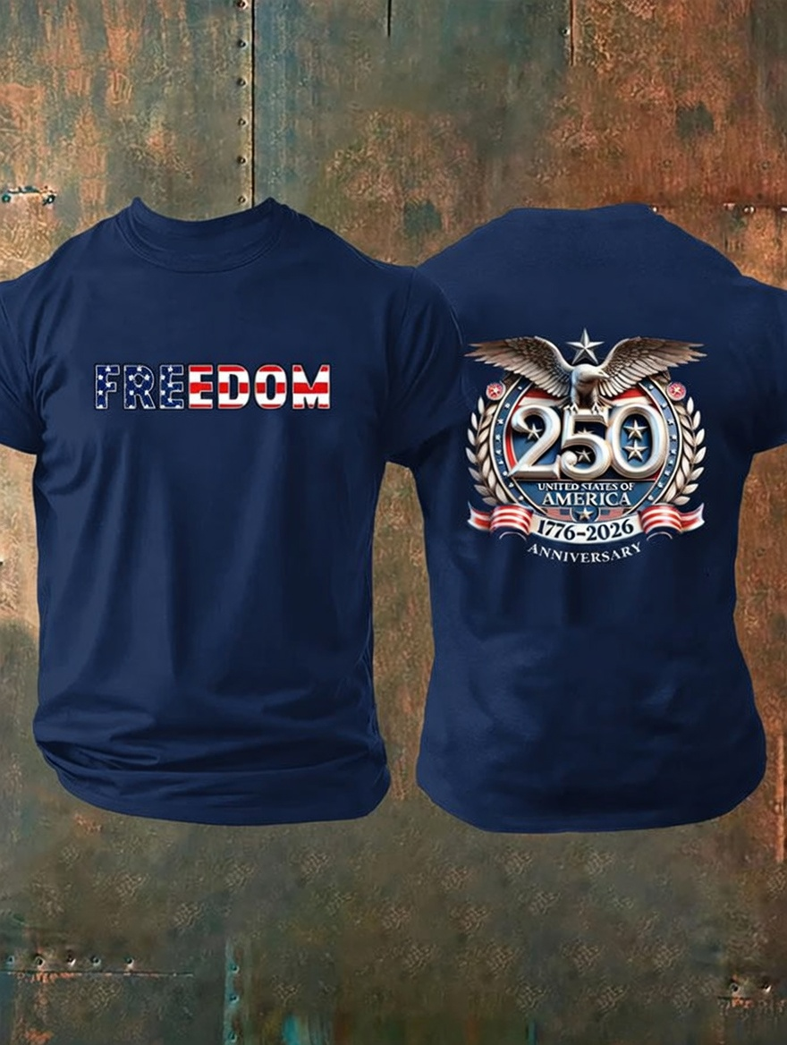 Men'S American Flag Commemorative 250Th Anniversary Classic Pattern Short Sleeve T-Shirt