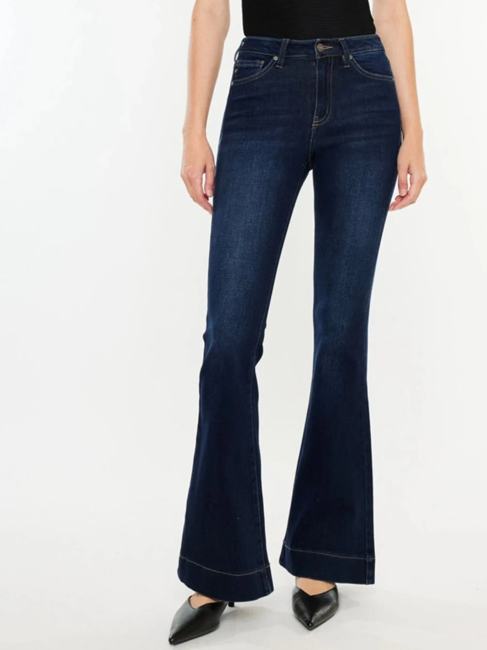 Roxxee Dark High Rise Flare Jeans