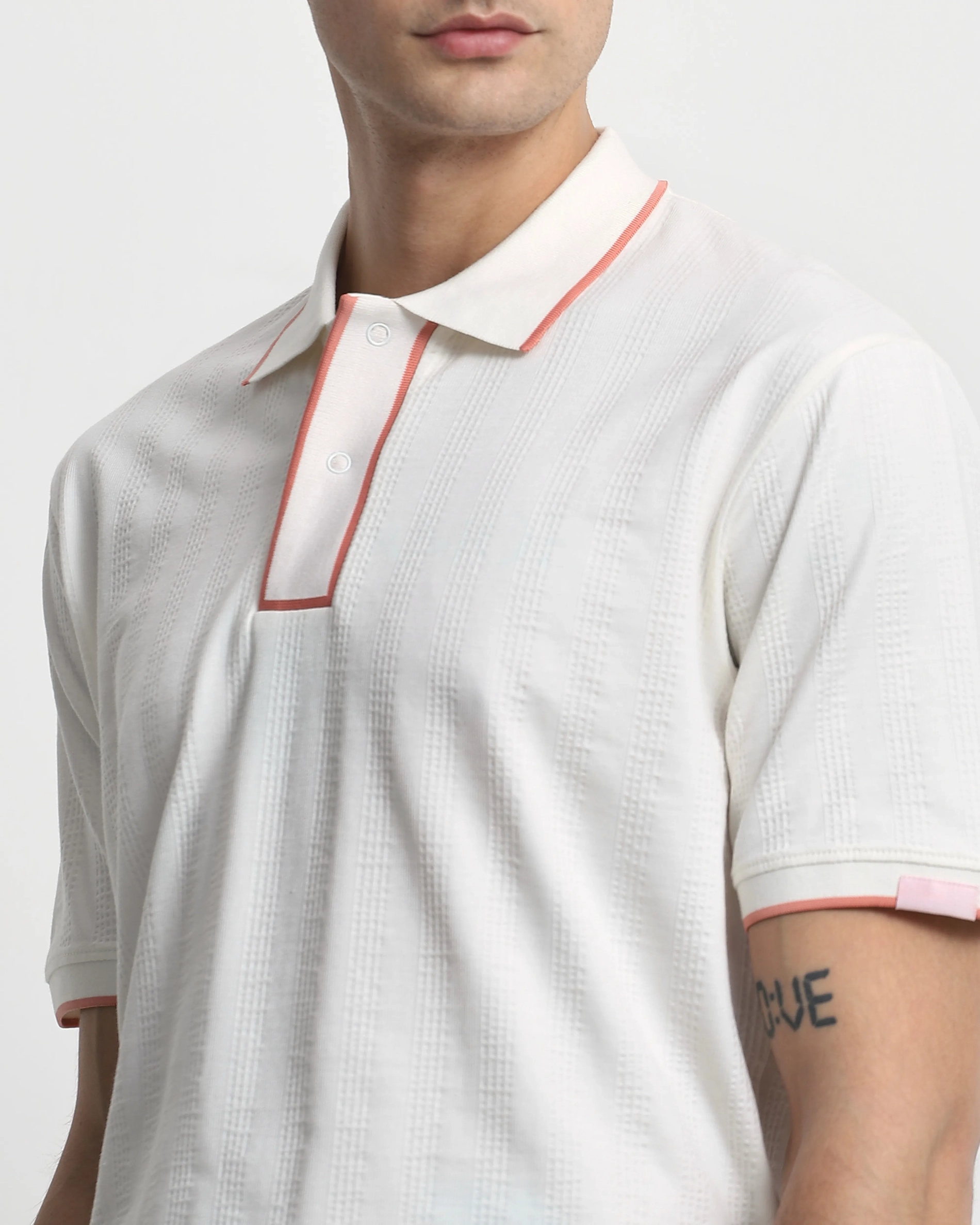 Daily Simple Soft And Comfortable White Polo Shirt