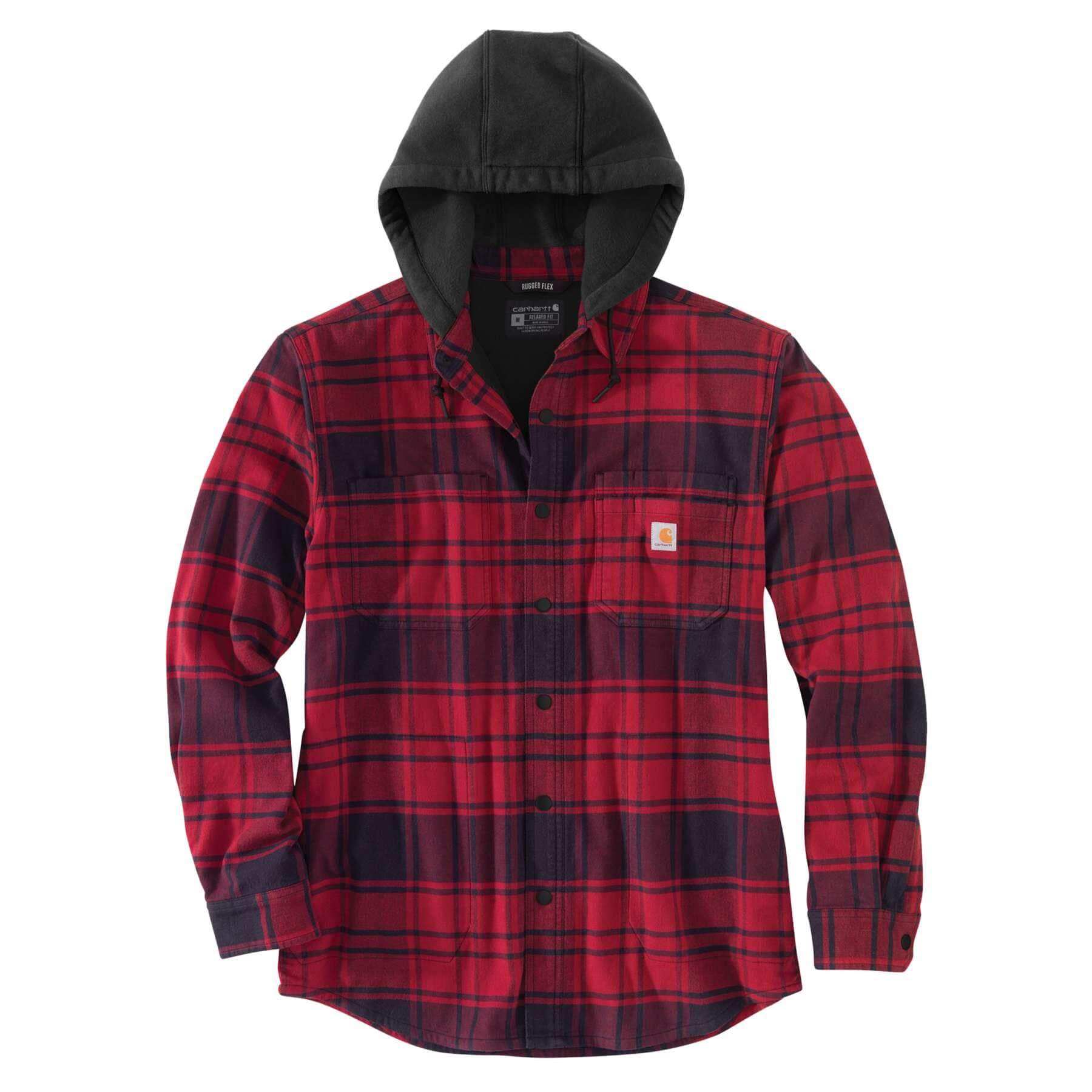 CHT Fleece-Lined Flannel Hooded Shirt Jacket 105621