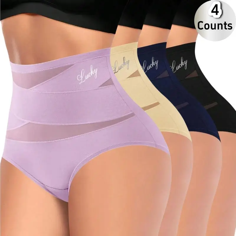 4-Pack High-Waist Shaping Panties for Women
