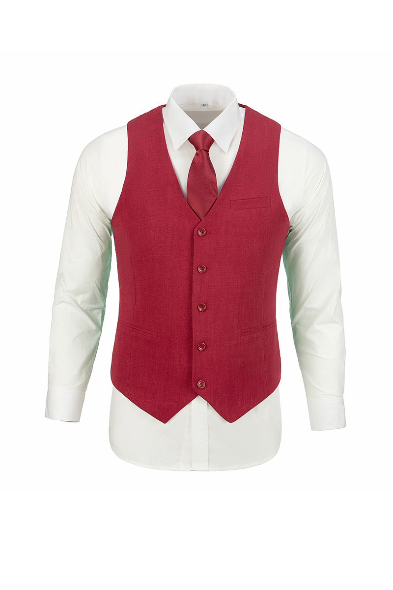 Men's Mixed Material Suit Vest