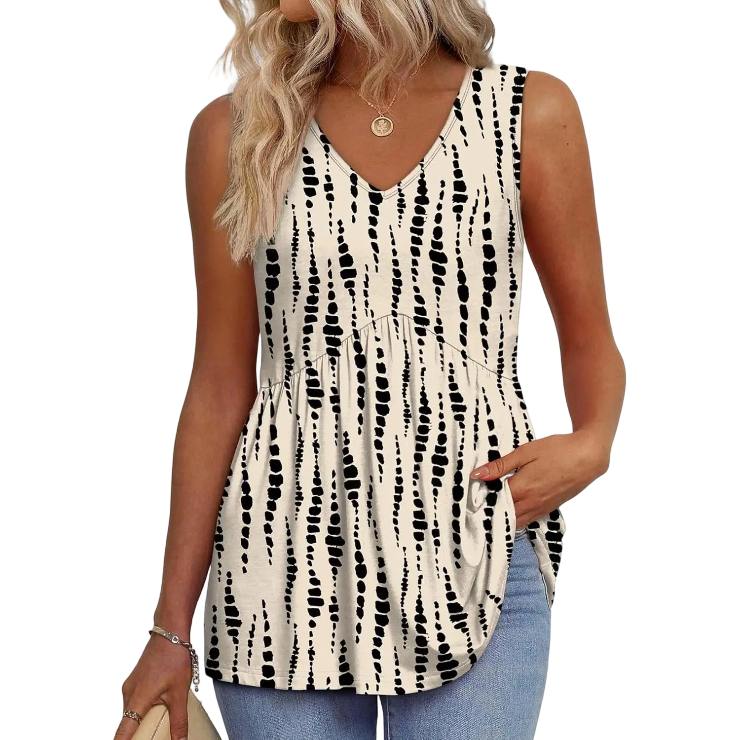 Women's Flowy Babydoll Peplum Tank Top