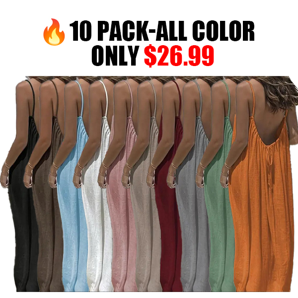 💥DON'T MISS OUT!⏰Women's Solid Cami Dress - Sleeveless Long Lounge & Sleepwear🔥Final Day Clearance!🛒