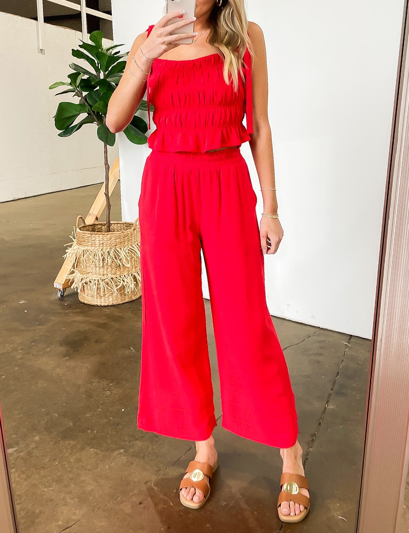 Smocked Tie-Strap Top