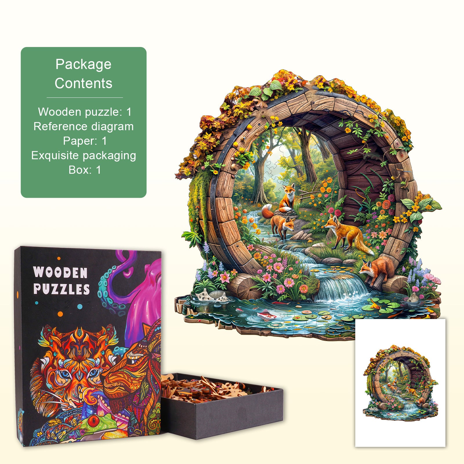 Happy foxes-2 Wooden Jigsaw Puzzle