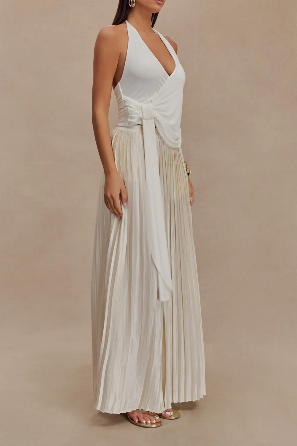 Plisse Wide Leg Pants