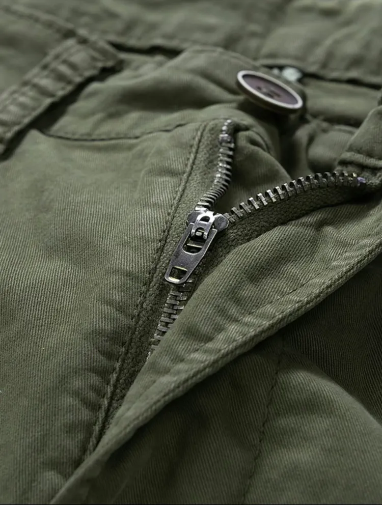 Men's Casual Straight-Leg Cargo Pants with Belt – Multi-Pocket, All-Season Comfort for Daily Streetwear