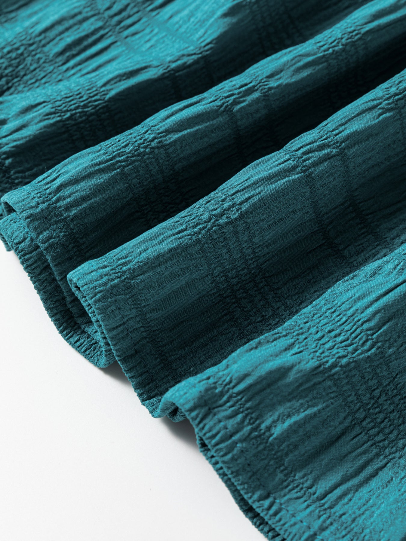 Shirred Pleated Square Neck Sleeveless Midi Dress