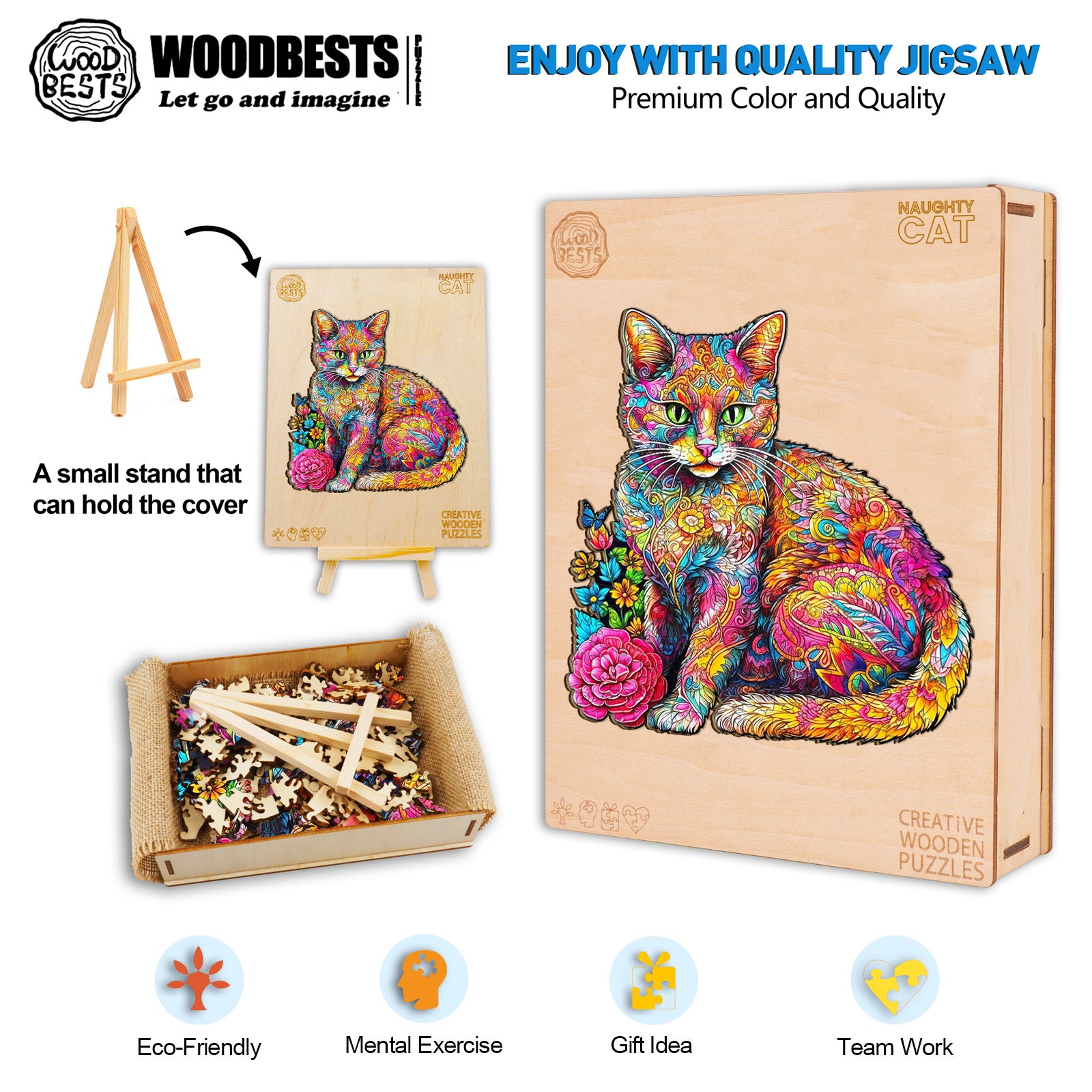 Naughty Cat Wooden Jigsaw Puzzle