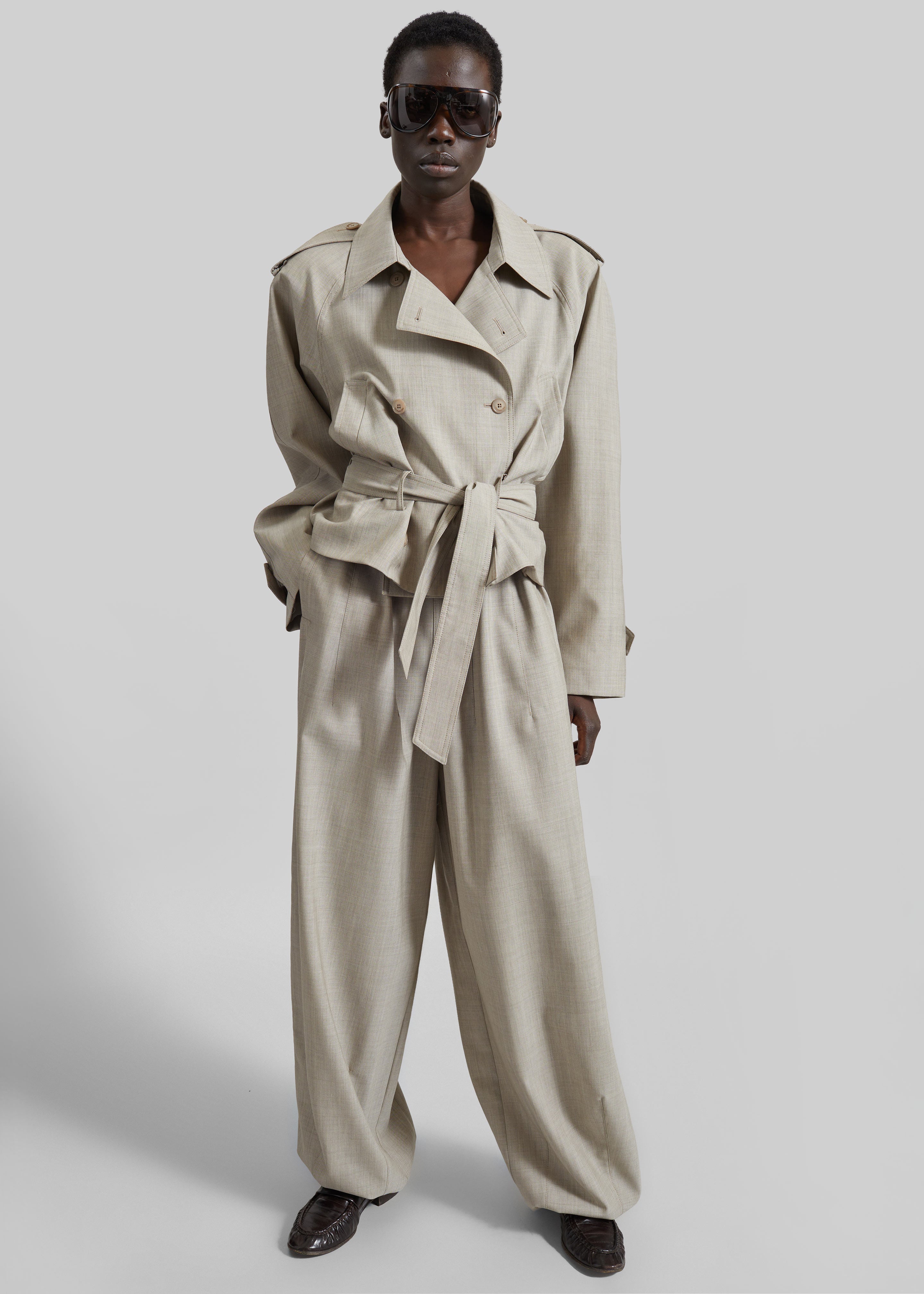 Stan Cropped Trench - Beige Melange